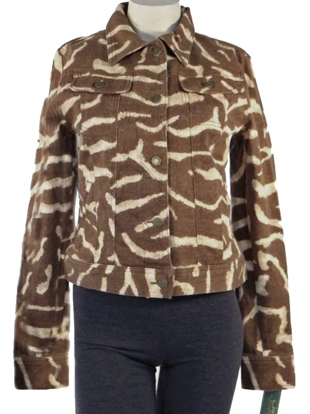 NEW Vintage $159 Ralph Lauren Giraffe Animal Print Denim Jacket! L